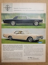 VINTAGE ORIGINAL 1965 1966 Lincoln Continental Print Ad Sedan Coupe Black White
