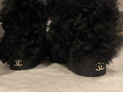 Chanel Black Fur Boots | eBay