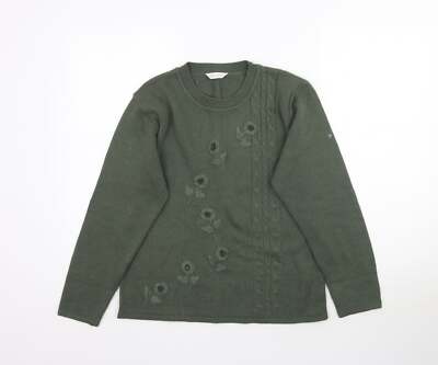 Daxon Damen grün Rundhals Acrylmischung Pullover Größe 12