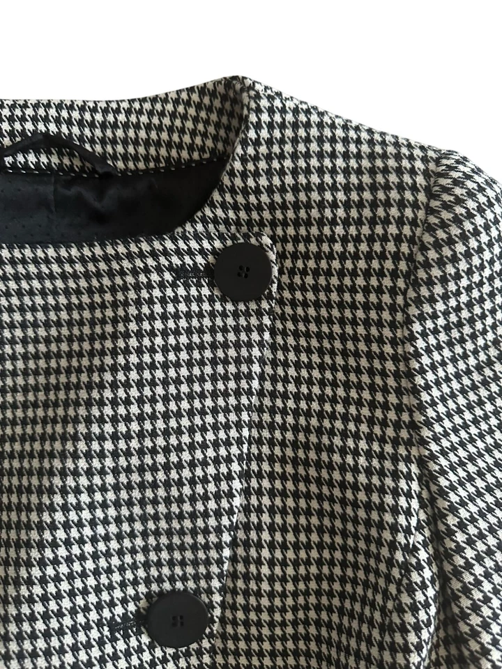 EMPORIO ARMANI Women’s Houndstooth Black White Jacket Pants Suit Sz US 36 - Image 4 of 4