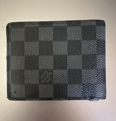Louis Vuitton Bifold Damier Graphite Men Wallet Black Checkered