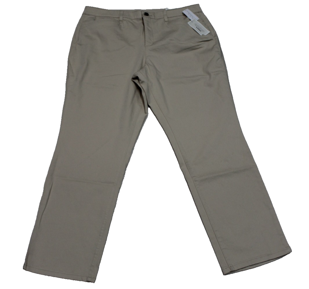 NWT Christopher And Banks Women's Chino Pants Size 16 Average Beige Relaxed Fit