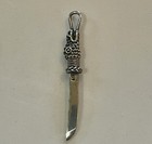 Vintage M 925 Sterling Silver Dragon Amulet Dagger Pendant ~ 2.25" Estate ~ 6.8g