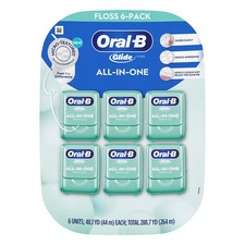 Oral B Glide Dental Floss 6 Pack Mint All in One Plaque Remover Bulk