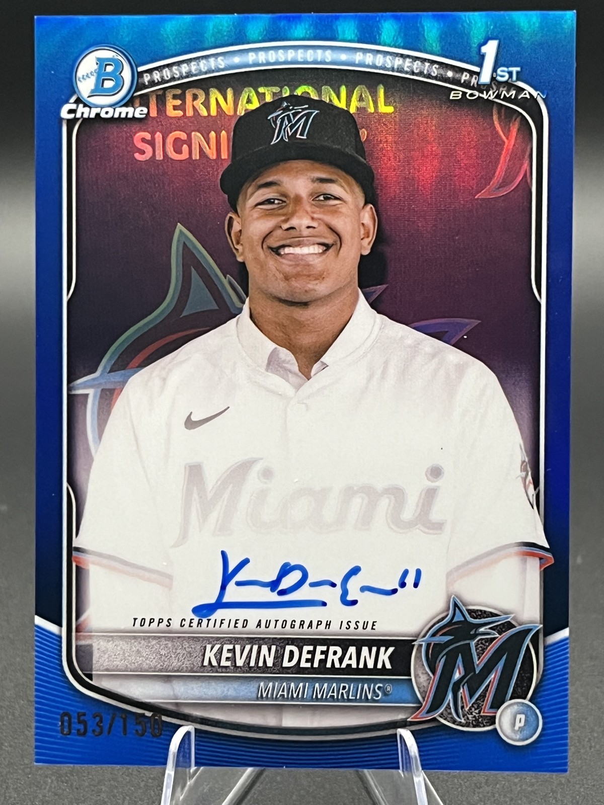 2025 Bowman Chrome - Kevin Defrank #CPA-KD Prospect Auto Blue Refractor /150