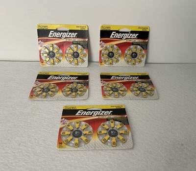 New Sealed Lot Of 5 Energizer Hearing Aid Batteries Zinc 16 Ct Size 10 Total 80