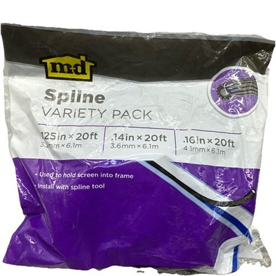 M-D Spline Variety Pack (.125'', .14'', .16'') Length for each 6.1m Install Screen