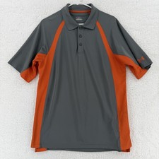 Under Armour Polo Shirt Mens Medium Gray Orange HeatGear Golf Performance