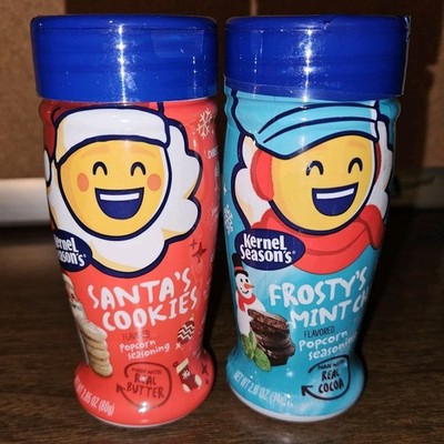 Kernel Season's Frosty's Mint Chip & Santa's Cookies Popcorn Seasoning Lot Of 2