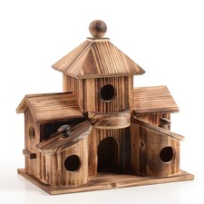 Bird Houses for Outside, Wooden 6 Hole Bird House Room for Multiple Birds, Ou...