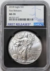 2018 $1 American Silver Eagle NGC MS70 - First Releases - Black Core