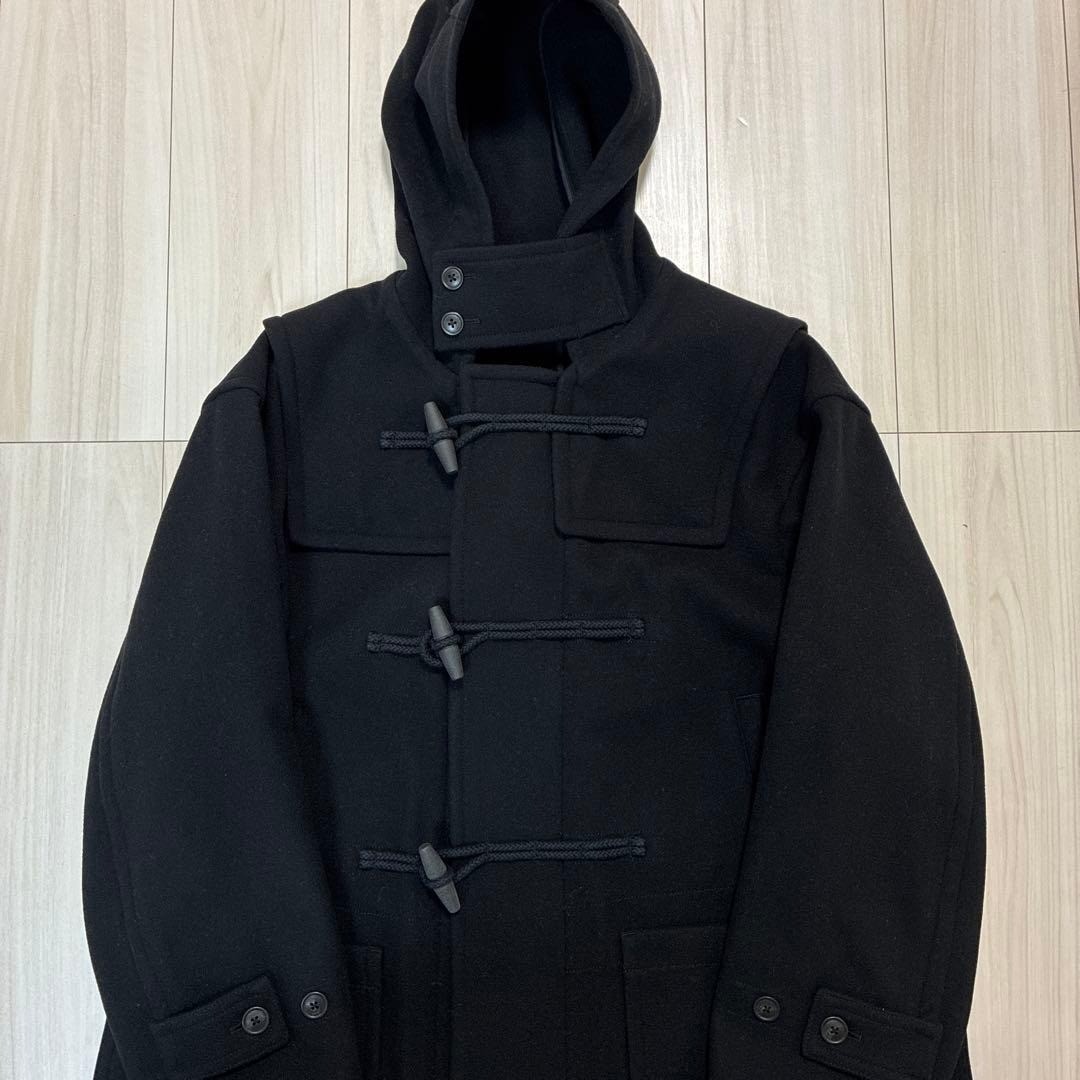 UNIQLO +J  Jil Sander Wool Oversized Duffle Coat Black Toggle Buttons Size M image 2