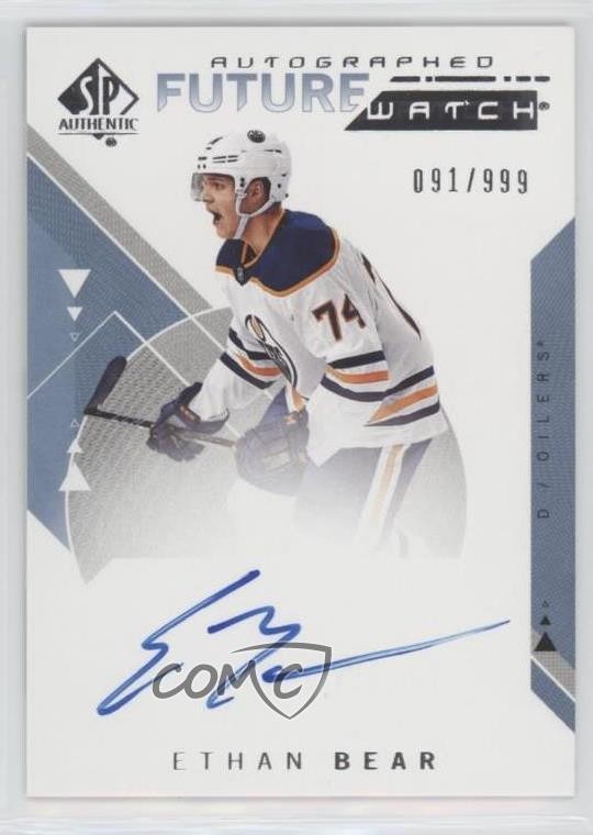 2018-19 SP Authentic Auto Future Watch /999 Ethan Bear #166 Rookie Auto RC