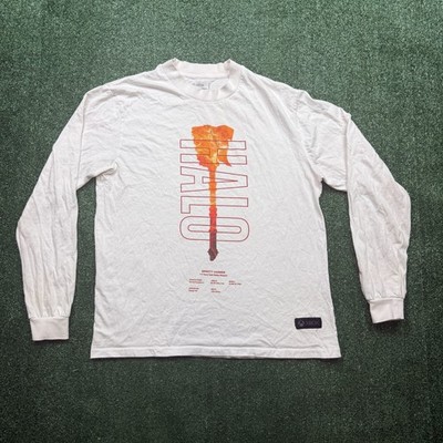 Halo x Xbox Gravity Hammer Graphic T Shirt Men's Size M White Long Sleeve Tee