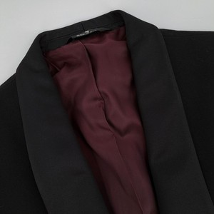 Chaps Ralph Lauren Vintage Tuxedo Jacket Mens 36S Virgin Wool Black Shawl Lapel