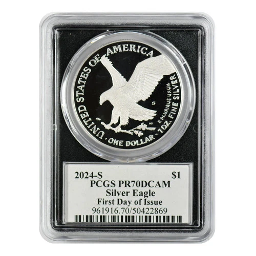 2024-S American Silver Eagle PCGS PR-70 DCAM FDOI Emily Damstra Signed