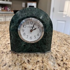 Howard Miller Green Marble Desk Alarm Clock A...
