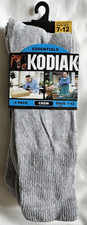 Kodiak Essentials Grey Mens High Crew Liner Socks 3-Pair Cotton Blend NOS