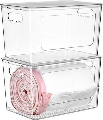 Vtopmart 2 Pack Trash Bag Holder, Stackable Garbage Bag Dispenser for 13/30/33 G