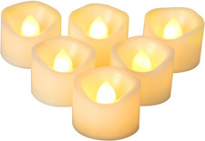 Battery Operated Flameless Tea Lights Small Bright Flickering LED Electric Fake