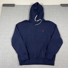 NWT Polo Ralph Lauren Men s Sz L Navy Blue The RL Fleece Pullover Hoodie 145