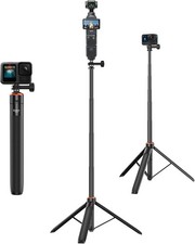 53.5" Action Camera Selfie Stick Tripod for DJI Osmo Pocket 3, Gopro Hero 14/13/