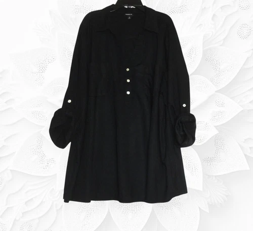 Torrid (Size 3) Plus Size Black Long Sleeve Blouse video thumbnail
