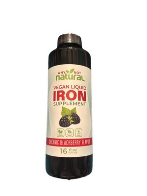 Why Not Natural Iron Liquid Ferrous Bisglycinate Vegan Blackberry 16 fl oz