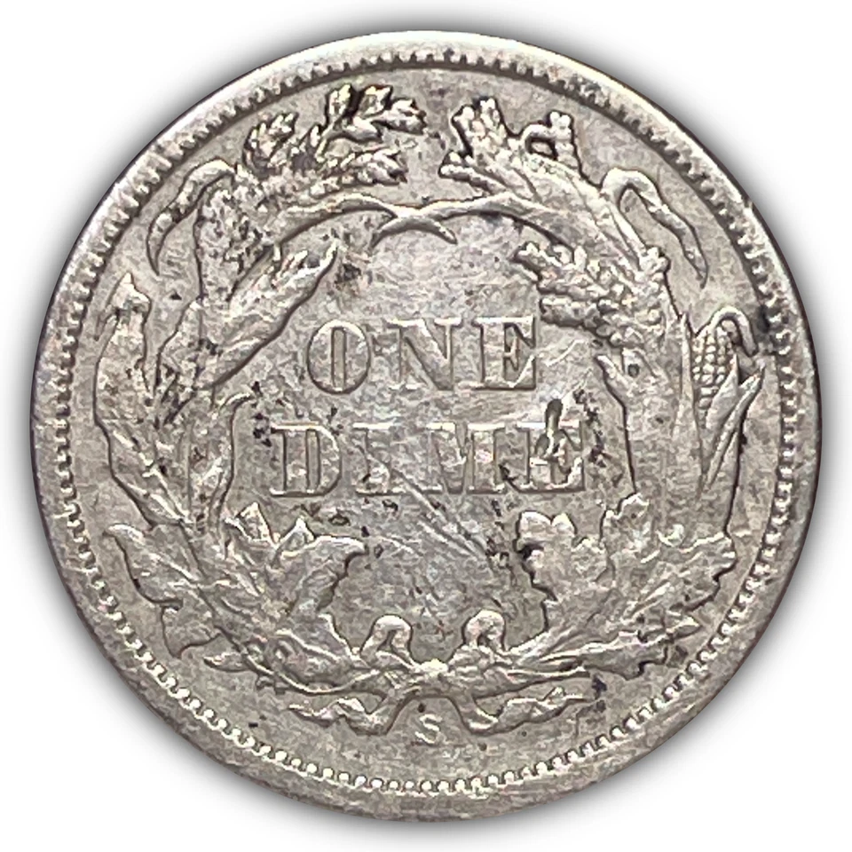 1869-S Seated Liberty Dime Extremely Fine XF Coin #26265 - Image 2 of 3