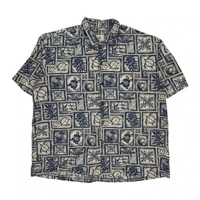 Ho Aloha Floral Hawaiian Shirt - 2XL White Cotton