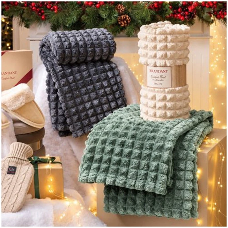 Plaid Scaccomatto BRANDANI Coperta Divano Morbida Scacchi Colori Assortiti, fotografia 3 di 9