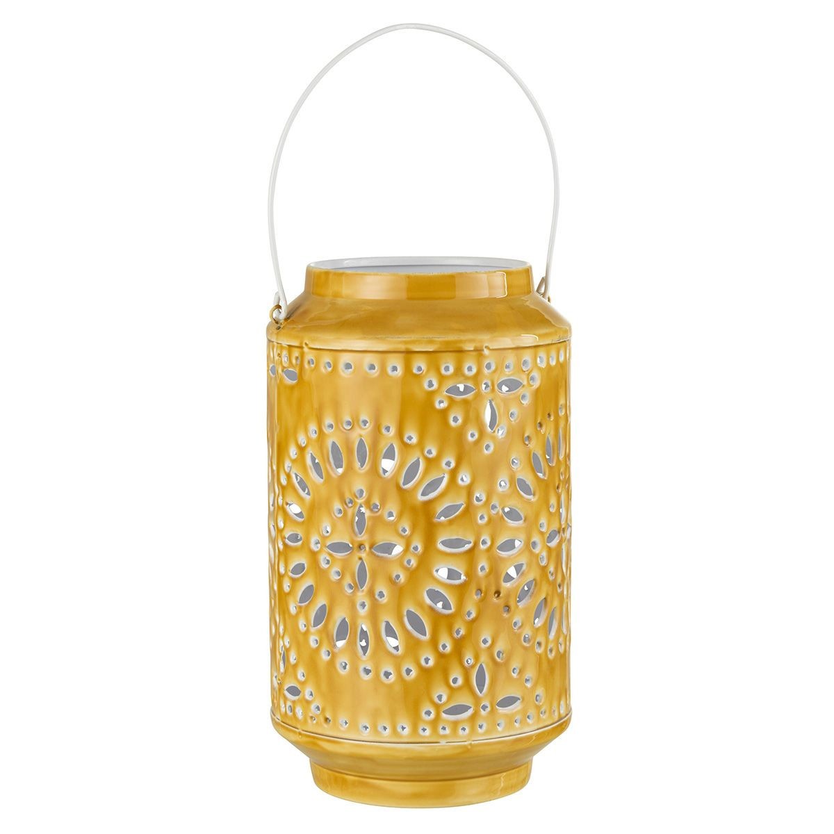 Lanterne ocre Sévilla en métal de 45cm pour illuminer vos soirées