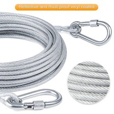 Stainless Steel Dog Tie Out Cable Heavy Duty Reflective Pet Lead 460 900 1500 US