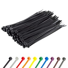 8 Inch Black Zip Ties, 100 Pack, 50lb Strength, UV Resistant Strong Nylon Cab...