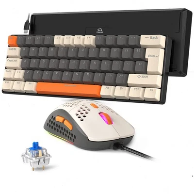 ZIYOU LANG 60% UK Wired Gaming-Tastatur und Maus Combo mit Spiral USB-C Kabel - Bild 1 von 4