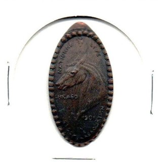 1901 National Livestock Association elongated 1900 Indian Head Cent Horse pic