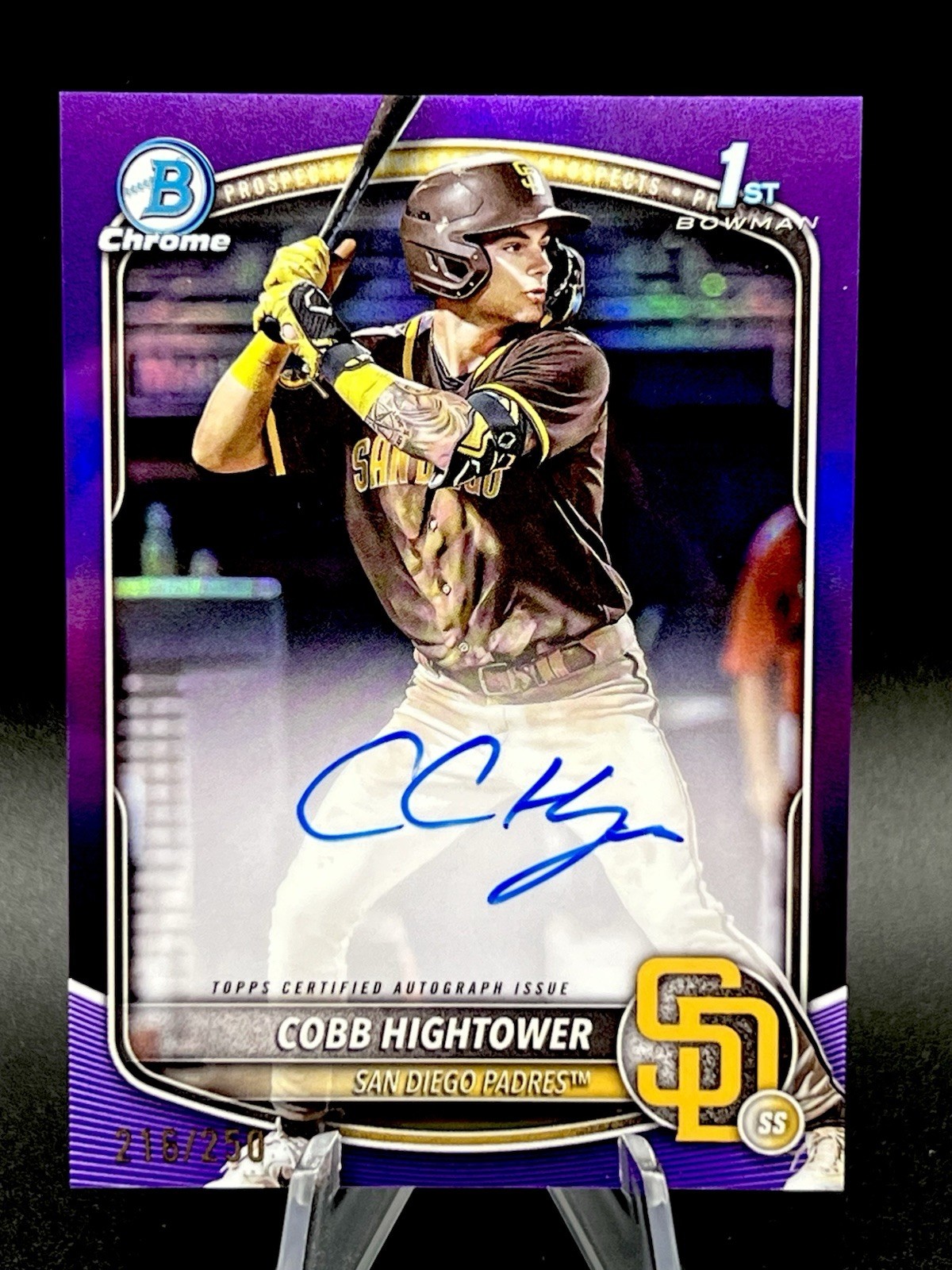 2025 Bowman Chrome Cobb Hightower #CPA-CHI 1st Purple Refractor Auto /250