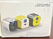 Portable Mini LED Projector L1 Series New Open Box Yellow With Packaging