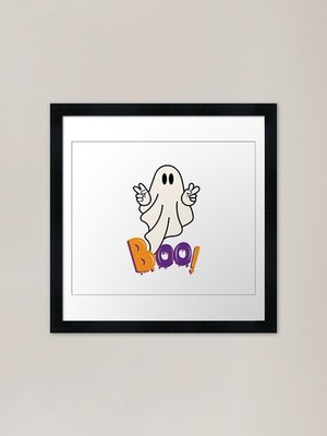 BOO! Soft Ghost Energy | Fun Scary  Framed Wall Art Poster Canvas Print Picture
