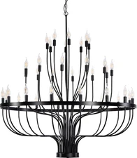 Farmhouse Black Chandelier 36Light 48” X-Large Modern Industrial Pendant 1572U