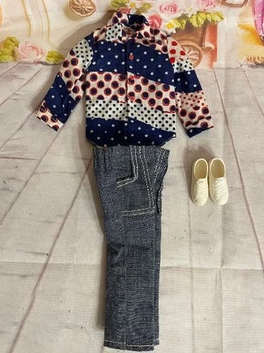 VINTAGE Ken CLOTHES,  Denims For Fun #3376 COMPLETE OUTFIT. MATTEL  No Doll