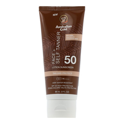 Australian Gold Tan and Protect Face - SPF 50 + Self Tanner 88ml