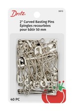 Dritz 3013 Curved Basting Safety Pins, Size 3 40-Count , 3, Nickel