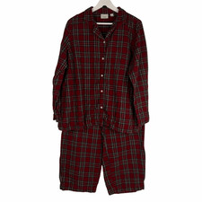 L.L. Bean Women's 1X Scotch Plaid Red Flannel Pajamas