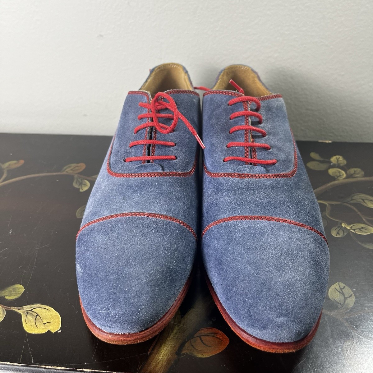 BACCO BUCCI Blue Leather Lace Up Casual Oxford’s Suede Casual Blue Bacco Bucci Shoes for Men | eBay main image 2