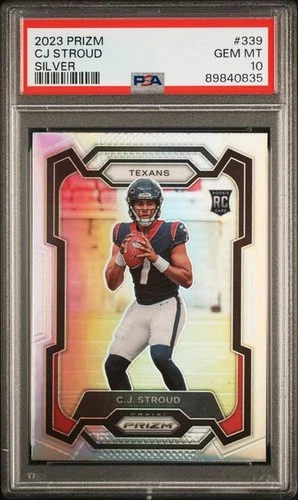2023 PANINI PRIZM CJ STROUD SILVER! #339 Rookie Card PSA 10 Texans NFL Free S&H!