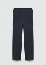 MANGO Chalk-stripe straight pants Dark Navy 77045650