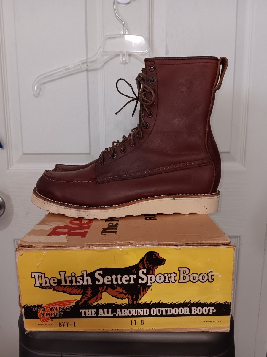 Red Wing Irish Setter Boot Vtg 80's Patina 11 B Moc Toe Soft Toe
