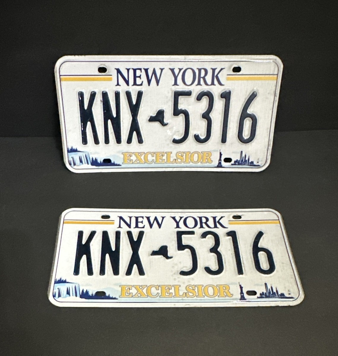 Pair NEW YORK EXCELSIOR License Plate KNX - 5316 | eBay