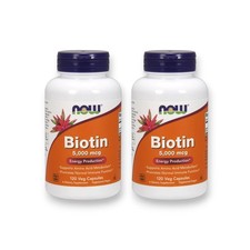  2 Pack NOW Foods Biotin 5000 mcg 120 Veg Caps BB:10/2026